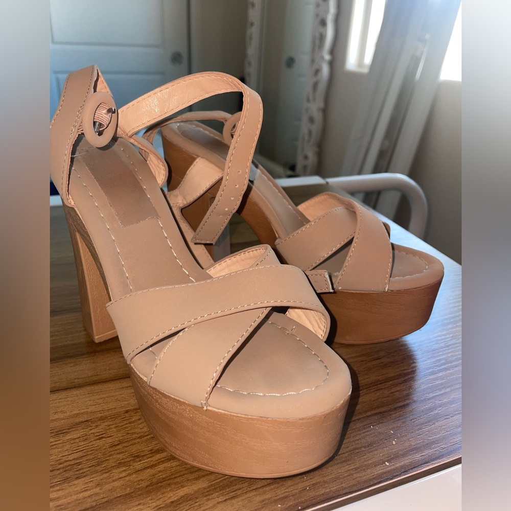 Tan Strappy Heels